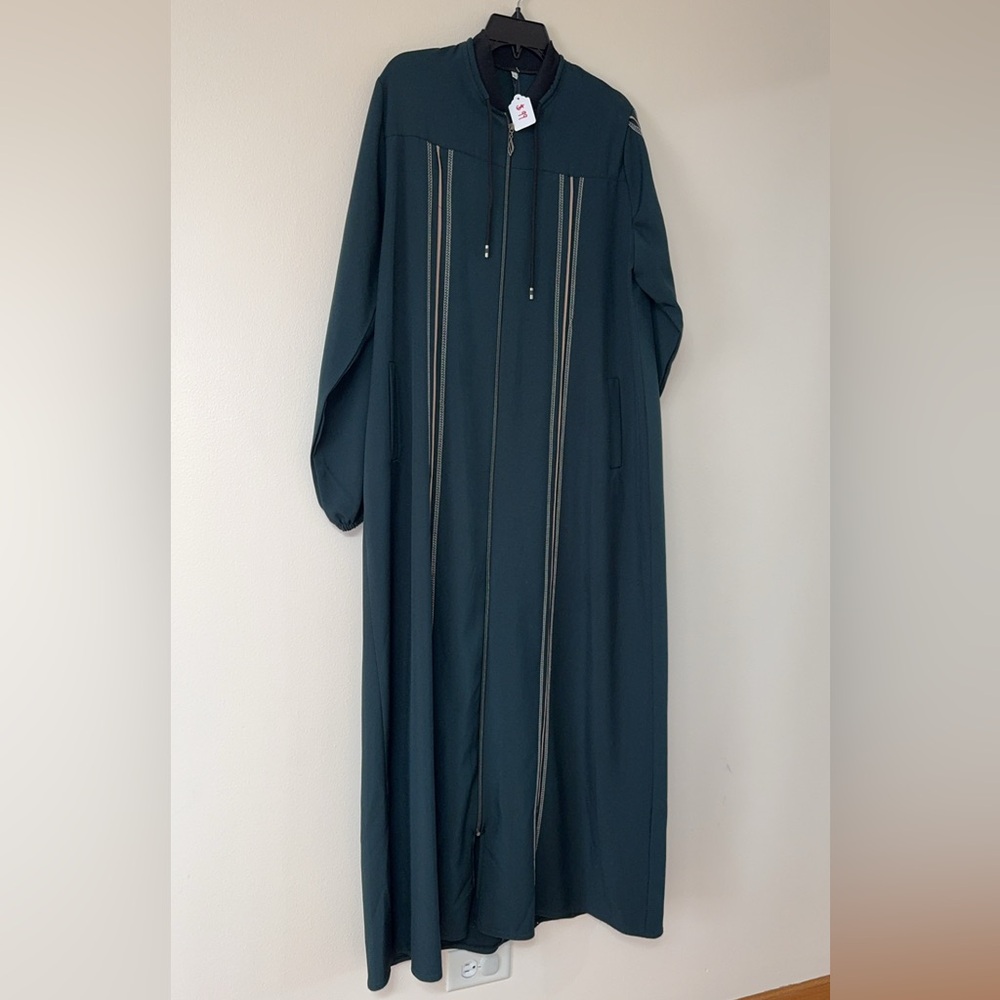 Abaya Islamic Wear Maxi Long Sleeved Dress Size L / XL  48 Emerald Green NEW